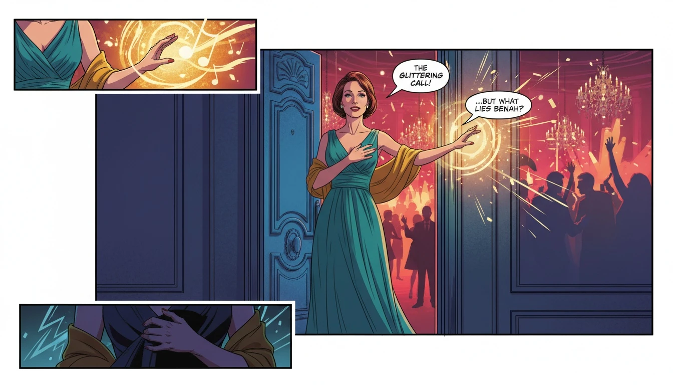 A symbolic image representing the internal conflict of an extrovert with social anxiety, torn between joining a vibrant party and staying in the shadows. filename: extrovert-with-social-anxiety-bestie-ai.webp