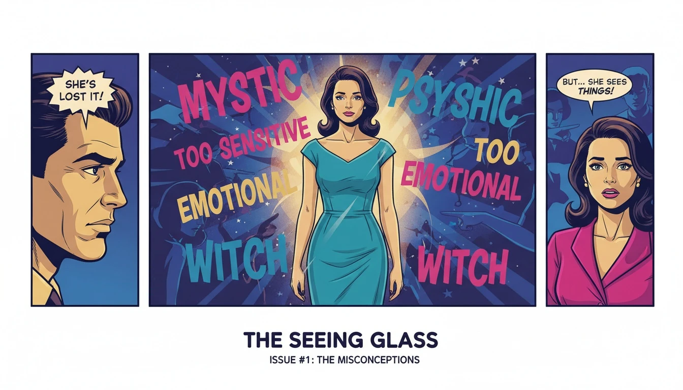 A visual representation of feeling misunderstood as mbti type, showing a clear, calm person existing peacefully behind a wall of blurry, inaccurate labels. filename: feeling-misunderstood-mbti-type-bestie-ai.webp