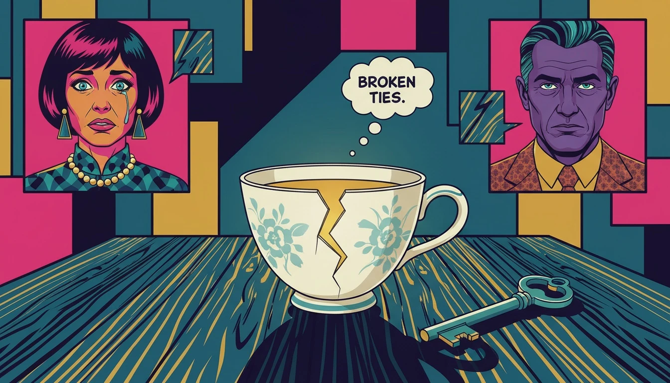 A cracked teacup on a table, symbolizing the difficult decision of getting a restraining order against a sibling to protect one's safety. File: getting-a-restraining-order-against-a-sibling-bestie-ai.webp