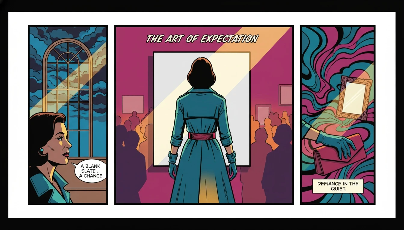 A woman representing the process of getting over a high-profile breakup stands before a blank canvas, ready to create her new identity. getting-over-a-high-profile-breakup-bestie-ai.webp