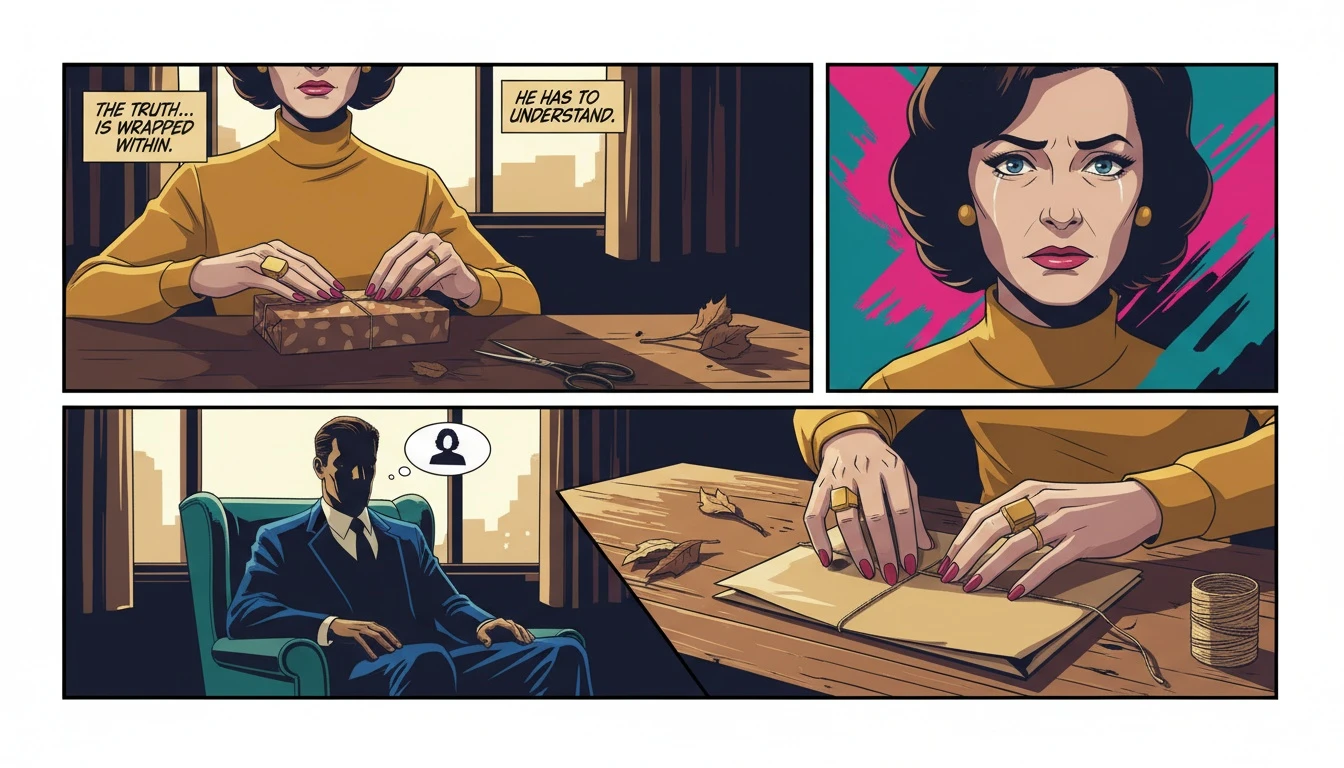 A woman thoughtfully wraps one of the best gifts to cheer up my boyfriend, symbolizing emotional support and care within a relationship. gifts-to-cheer-up-boyfriend-bestie-ai.webp