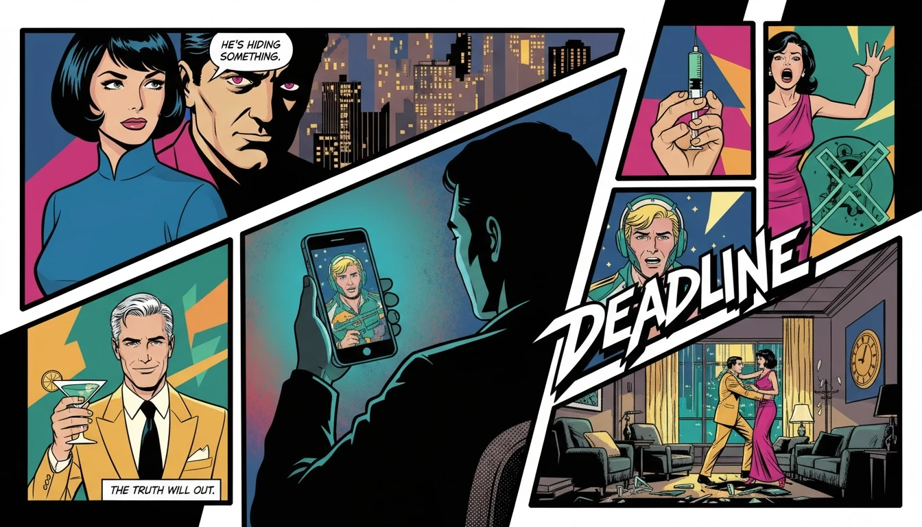 A person in a dark room looking at their phone, which shows a classic sci-fi hero, representing the private grief many feel over the death of a childhood icon like Gil Gerard. filename: grieving-gil-gerard-finding-community-bestie-ai.webp