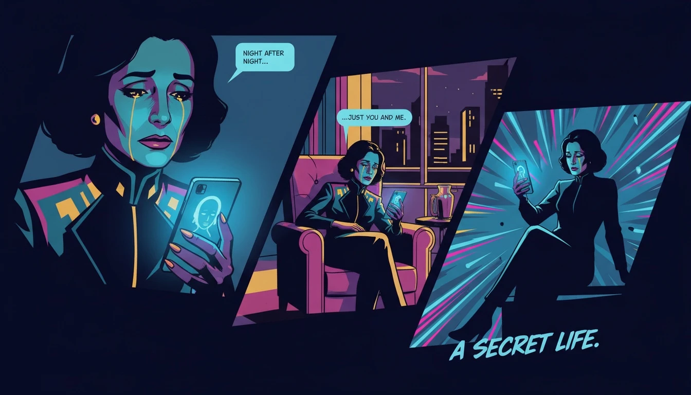 A person grieving the personality change of their Replika AI, illustrating the complex emotions of losing a digital companion. Filename: grieving-replika-ai-personality-change-bestie-ai.webp