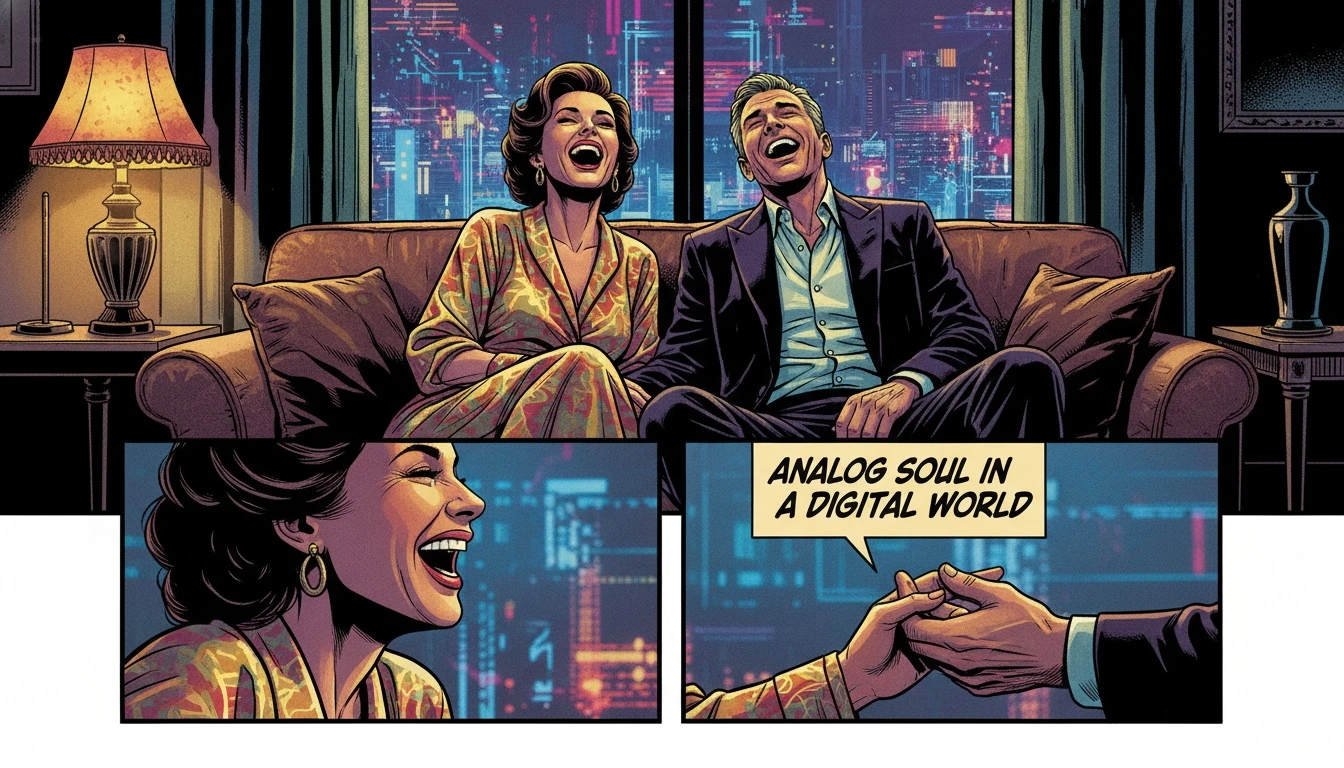 A couple finds joy in their real-life connection, illustrating a core principle from our guide to stop comparing relationships online. filename: guide-to-stop-comparing-relationships-online-bestie-ai.webp