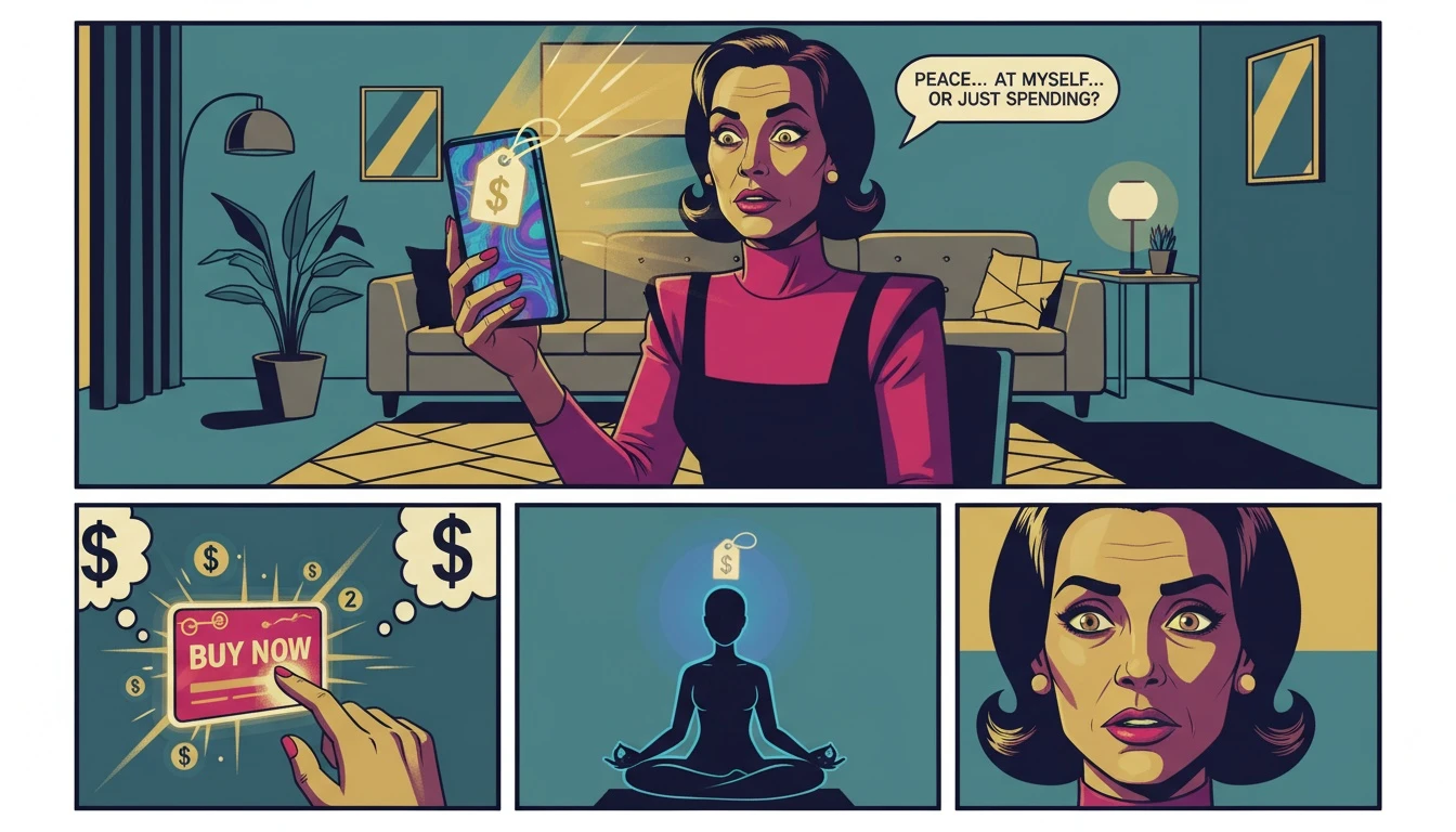 A person contemplating their phone, illustrating the decision of whether a headspace subscription worth it for their mental wellness and budget. Filename: headspace-subscription-worth-it-bestie-ai.webp