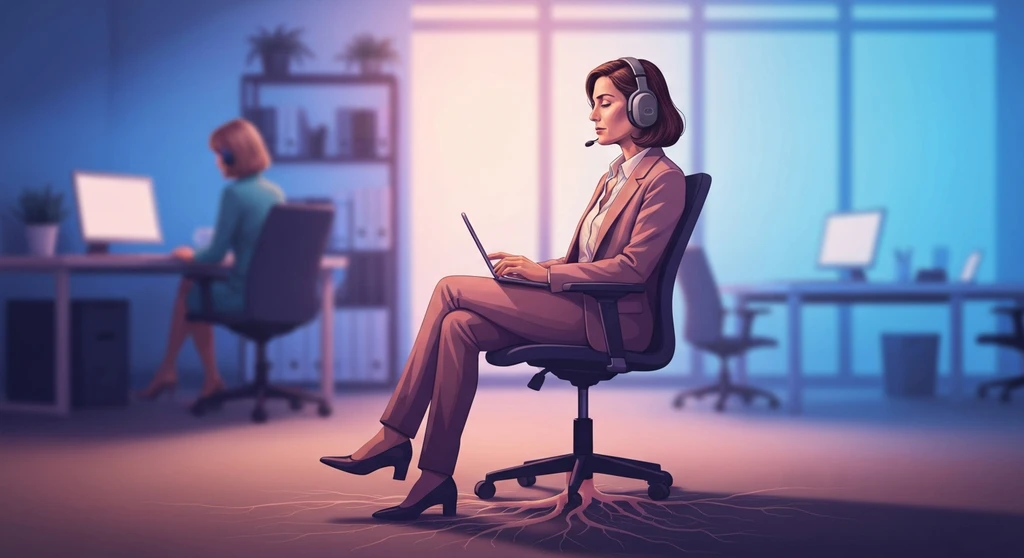 A focused professional managing highly sensitive person traits in the workplace by using noise-canceling headphones to avoid overstimulation. highly-sensitive-person-traits-in-the-workplace-bestie-ai.webp