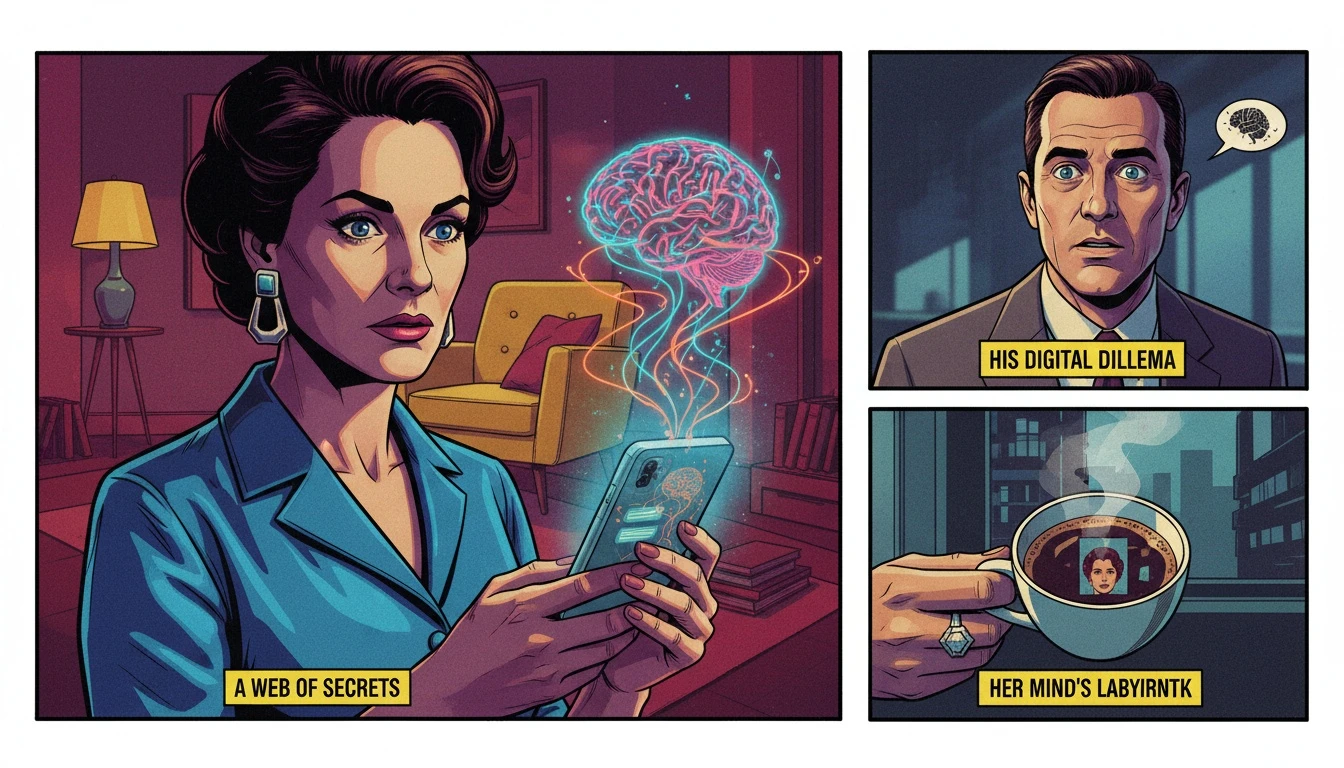 A person holding a smartphone showing an AI CBT app interface, with glowing digital brain pathways illustrating the psychology of how the technology works to improve mental health. Filename: `ai-cbt-app-psychology-bestie-ai.webp`.