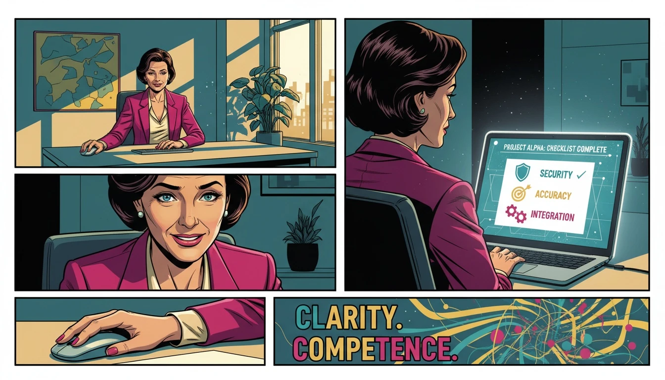 A therapist reviews a digital checklist on their laptop, showing how to choose an AI note taker for therapy with confidence and HIPAA compliance. bestie-ai-how-to-choose-ai-note-taker-for-therapy.webp