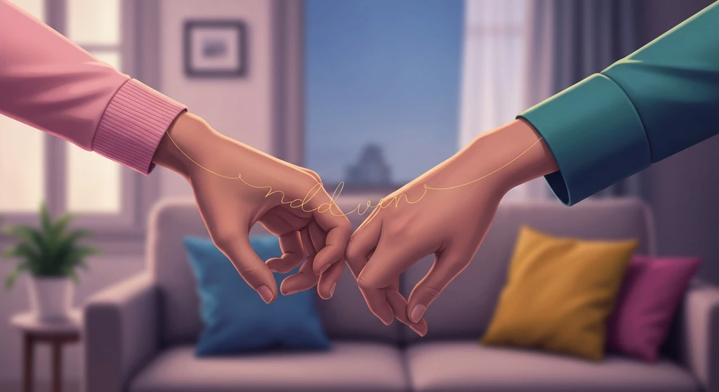 A close-up of two intertwined hands, symbolizing the unique connection formed by choosing personal pet names for boyfriend, with a golden thread of light spelling a secret word between them. Filename: how-to-come-up-with-unique-pet-names-for-boyfriend-bestie-ai.webp