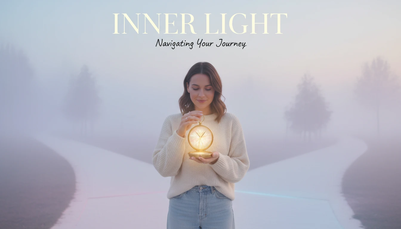 A close-up of a person holding a glowing compass, illustrating how to cope with job insecurity anxiety by finding inner direction amidst career uncertainty. Filename: how-to-cope-with-job-insecurity-anxiety-bestie-ai.webp