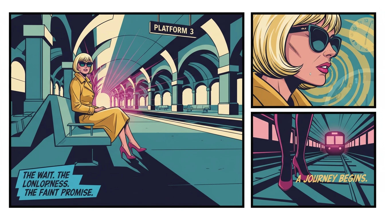 A person sitting alone on a station bench, illuminated by a hopeful light, representing the journey of learning how to cope with loneliness and find belonging. filename: how-to-cope-with-loneliness-and-find-belonging-bestie-ai.webp