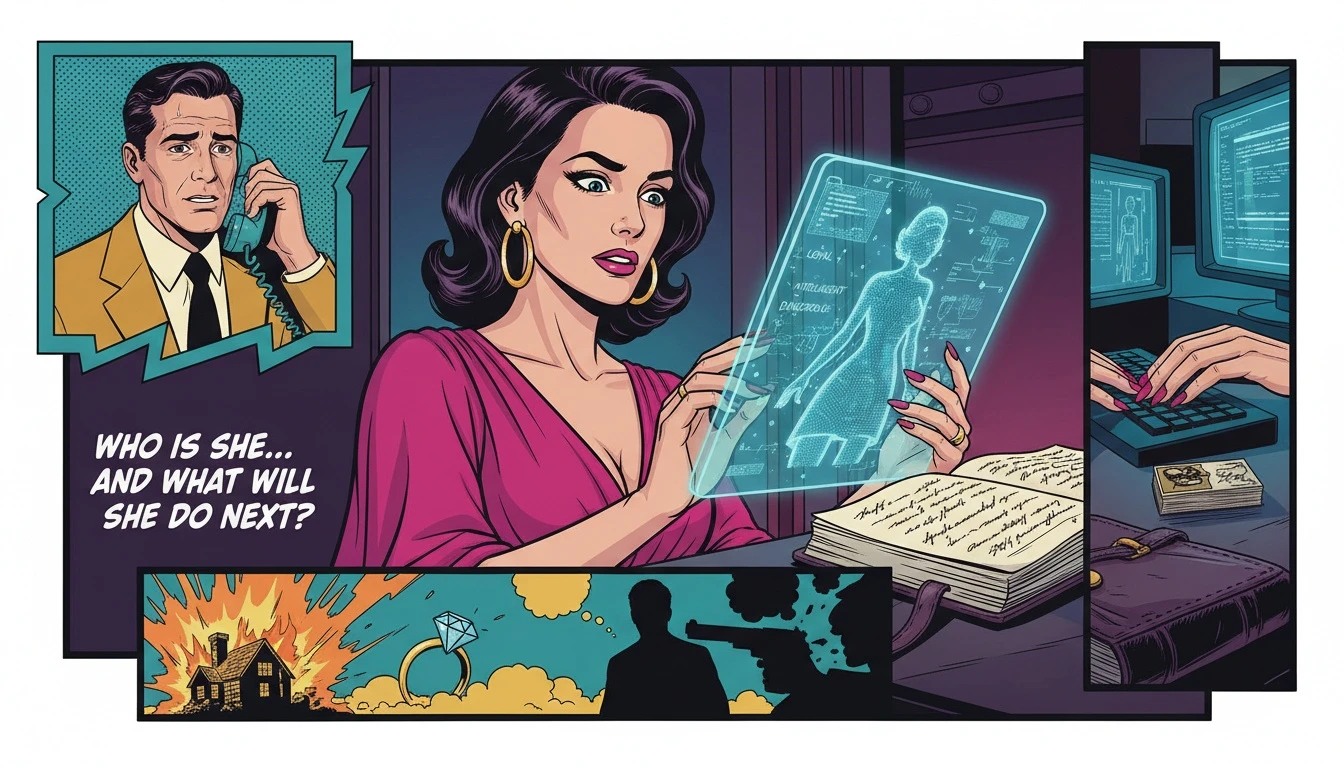 A person at a desk thoughtfully learning how to create a custom ai girlfriend by writing her personality traits, which appear as a glowing silhouette on a nearby tablet. The image filename should be how-to-create-a-custom-ai-girlfriend-bestie-ai.webp.