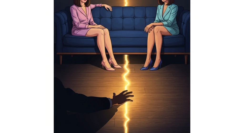 how-to-fix-emotional-distance-in-marriage-bestie-ai.webp: A metaphorical depiction of a couple bridging the gap of emotional distance in marriage with golden light.