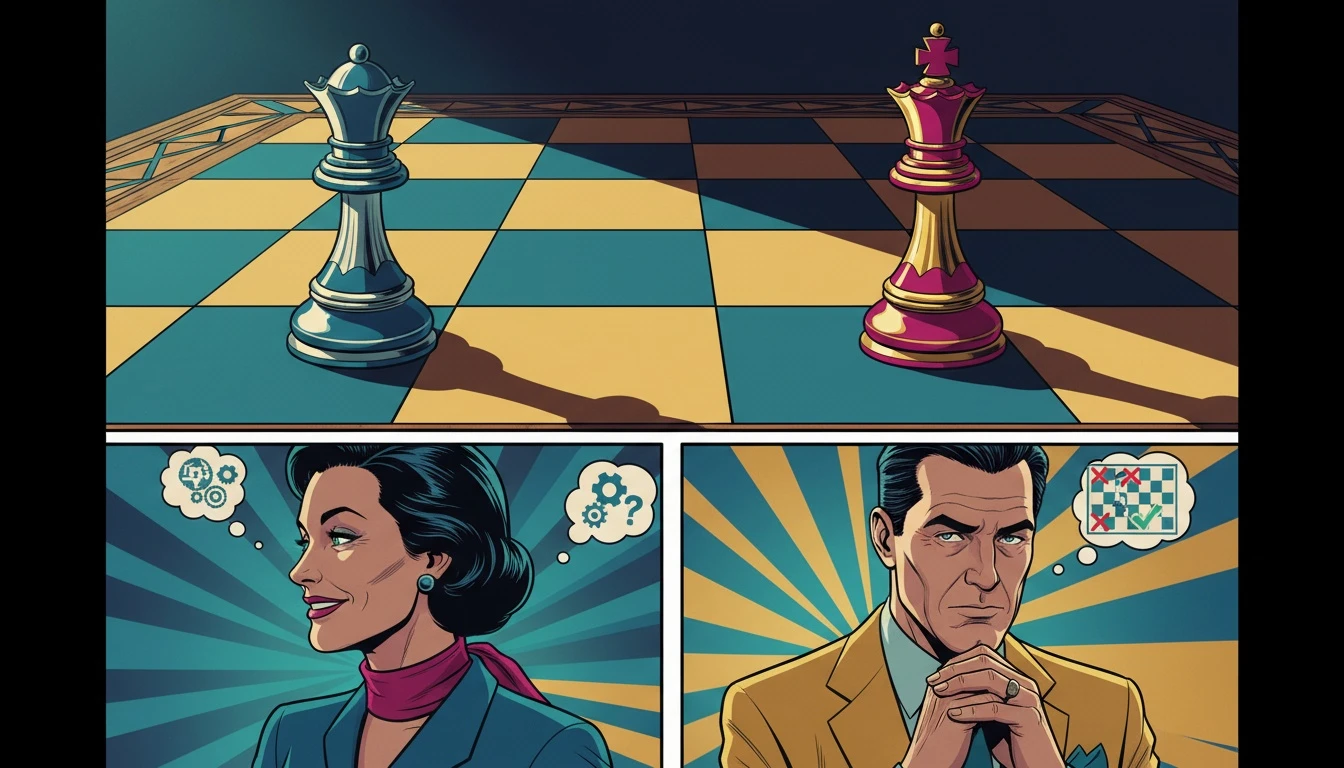 A symbolic image representing how to give someone space without losing them, showing two chess pieces on opposite sides of a board in a moment of strategic pause. Filename: how-to-give-someone-space-without-losing-them-bestie-ai.webp