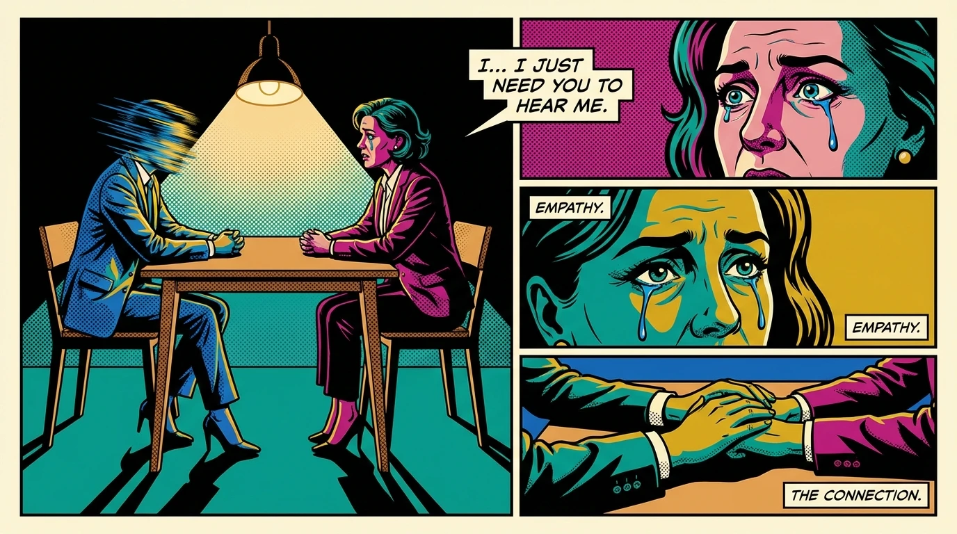 Two people in an intimate conversation, illustrating how to improve emotional intelligence through deep, empathetic listening. how-to-improve-emotional-intelligence-bestie-ai.webp