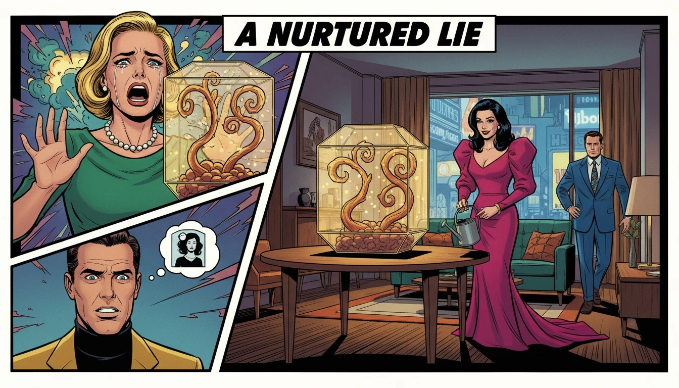 A glowing terrarium symbolizing how to maintain relationship privacy by creating a protected and nurtured space, safe from the blurred chaos of the outside world. Filename: how-to-maintain-relationship-privacy-bestie-ai.webp