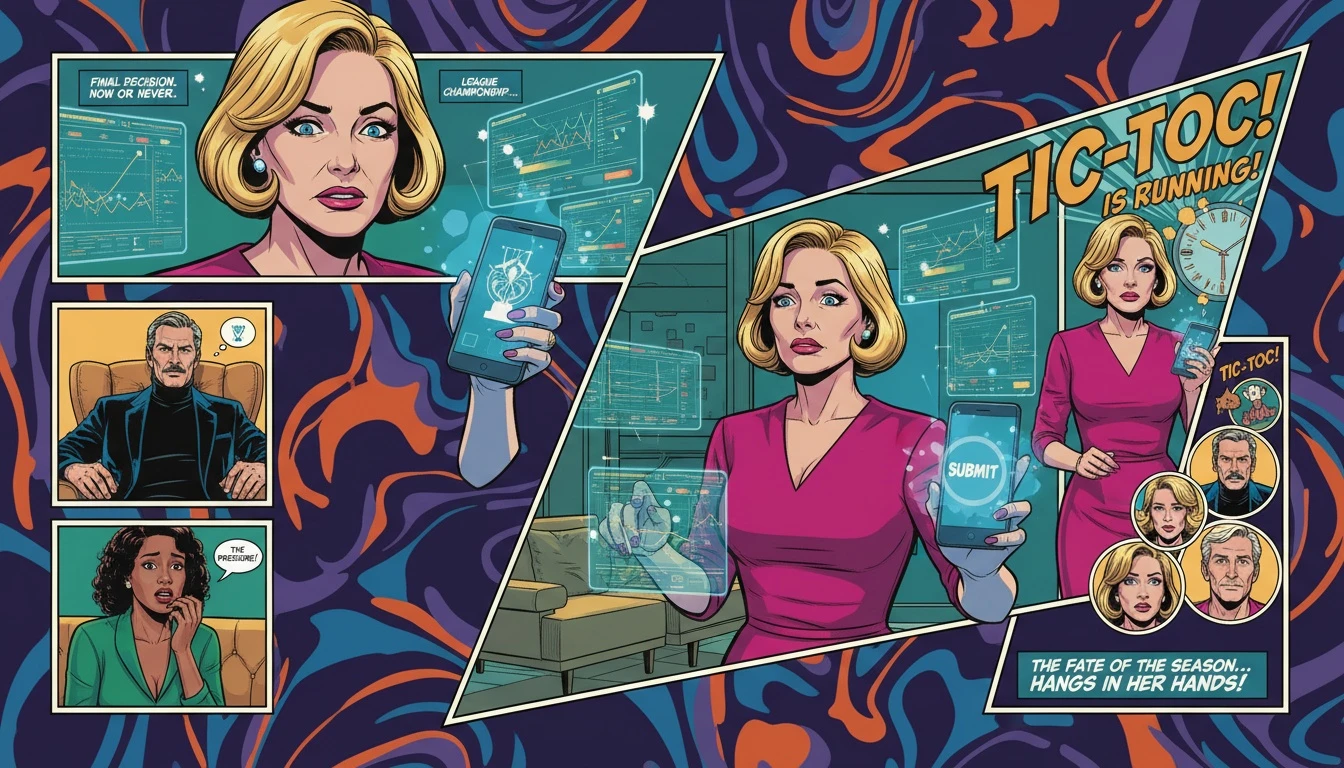 A person experiencing fantasy football lineup anxiety, their face lit by the stressful data on their phone screen. Filename: fantasy-football-lineup-anxiety-bestie-ai.webp