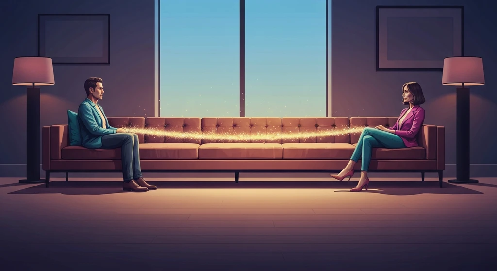 A couple sitting apart in a moody living room, illustrating how to rebuild emotional intimacy in marriage by bridging the gap of silence. how-to-rebuild-emotional-intimacy-in-marriage-bestie-ai.webp