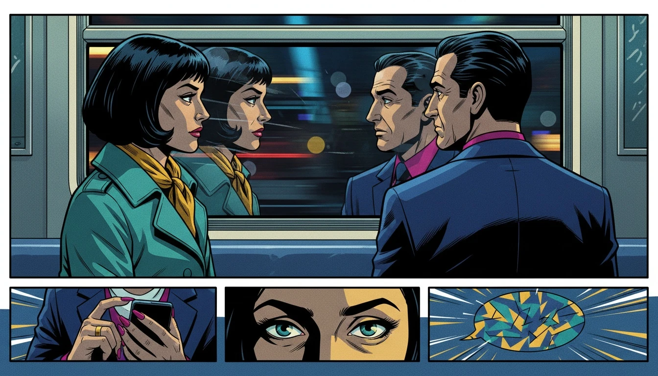 Two people's reflections in a train window reveal a deep connection, symbolizing how to recognize an INFJ through subtle, unspoken clues. how-to-recognize-an-infj-bestie-ai.webp