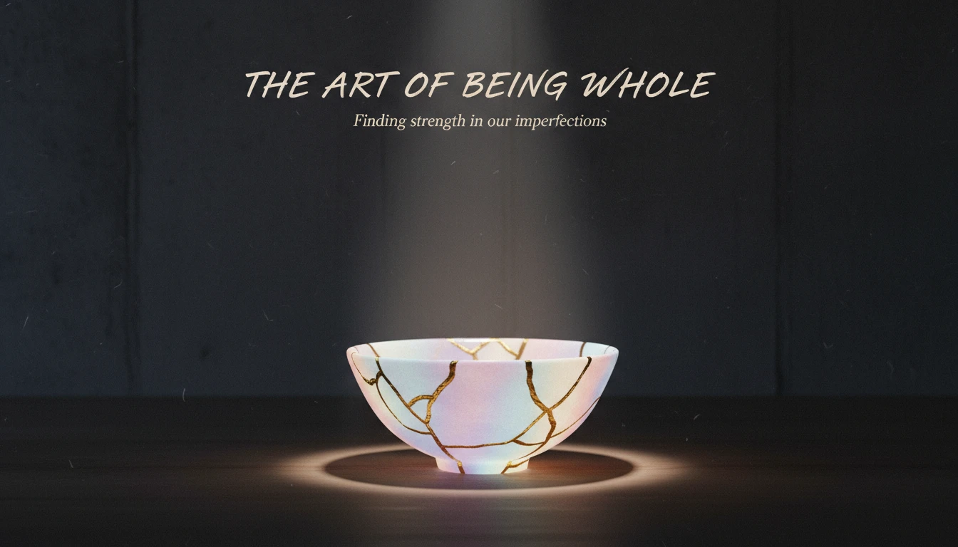 A kintsugi bowl with glowing golden cracks, representing how to recover from public embarrassment by embracing imperfections and building resilience. Filename: how-to-recover-from-public-embarrassment-bestie-ai.webp