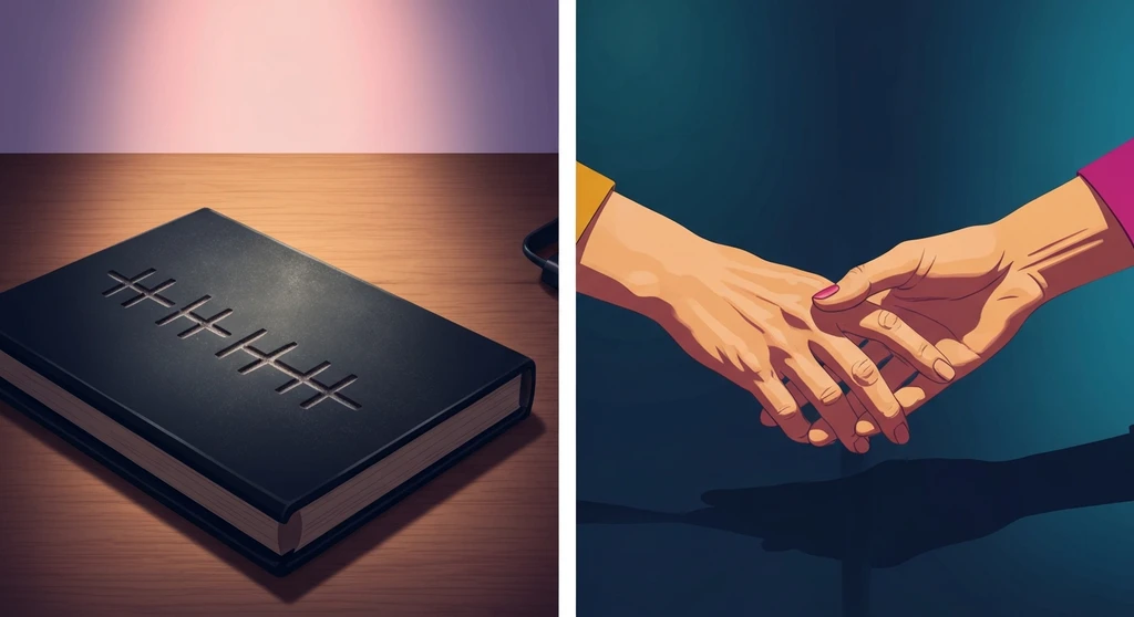 An evocative visual showing the transition from scorekeeping in marriage to emotional connection-bestie-ai.webp