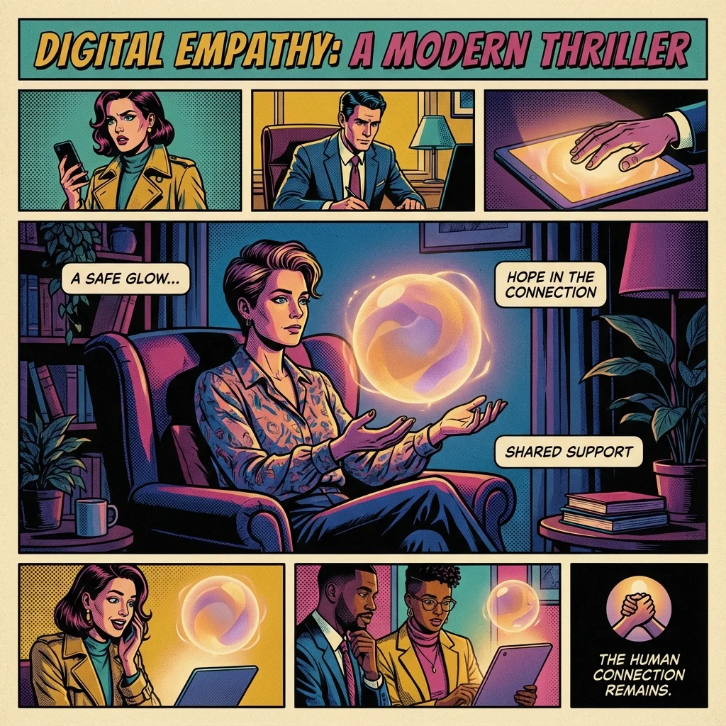 A person receiving gentle light from a digital orb, symbolizing how to use AI for emotional support in a safe and private space. Filename: how-to-use-ai-for-emotional-support-bestie-ai.webp