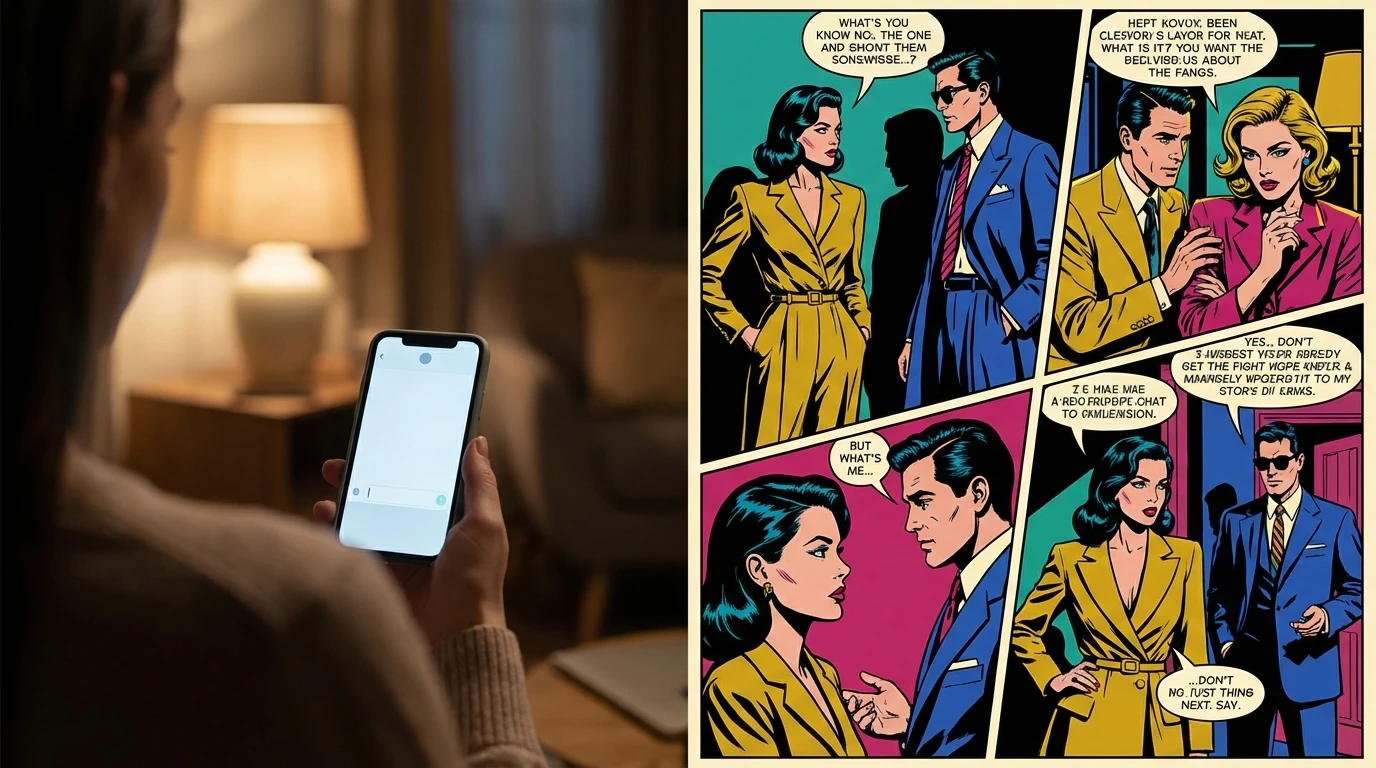 A person in a softly lit room considers how to use an ai therapist on their phone, the screen showing a blank chat window ready for their first session. Filename: how-to-use-an-ai-therapist-bestie-ai.webp