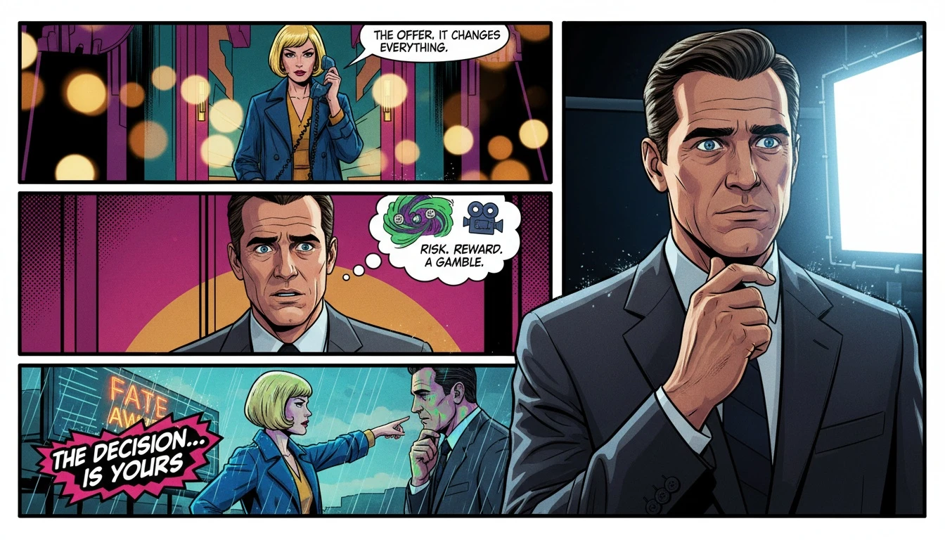 A symbolic image representing the future of Hudson Williams upcoming movies and tv shows, showing the actor contemplating his next career move on a film set. Filename: hudson-williams-upcoming-movies-tv-shows-bestie-ai.webp