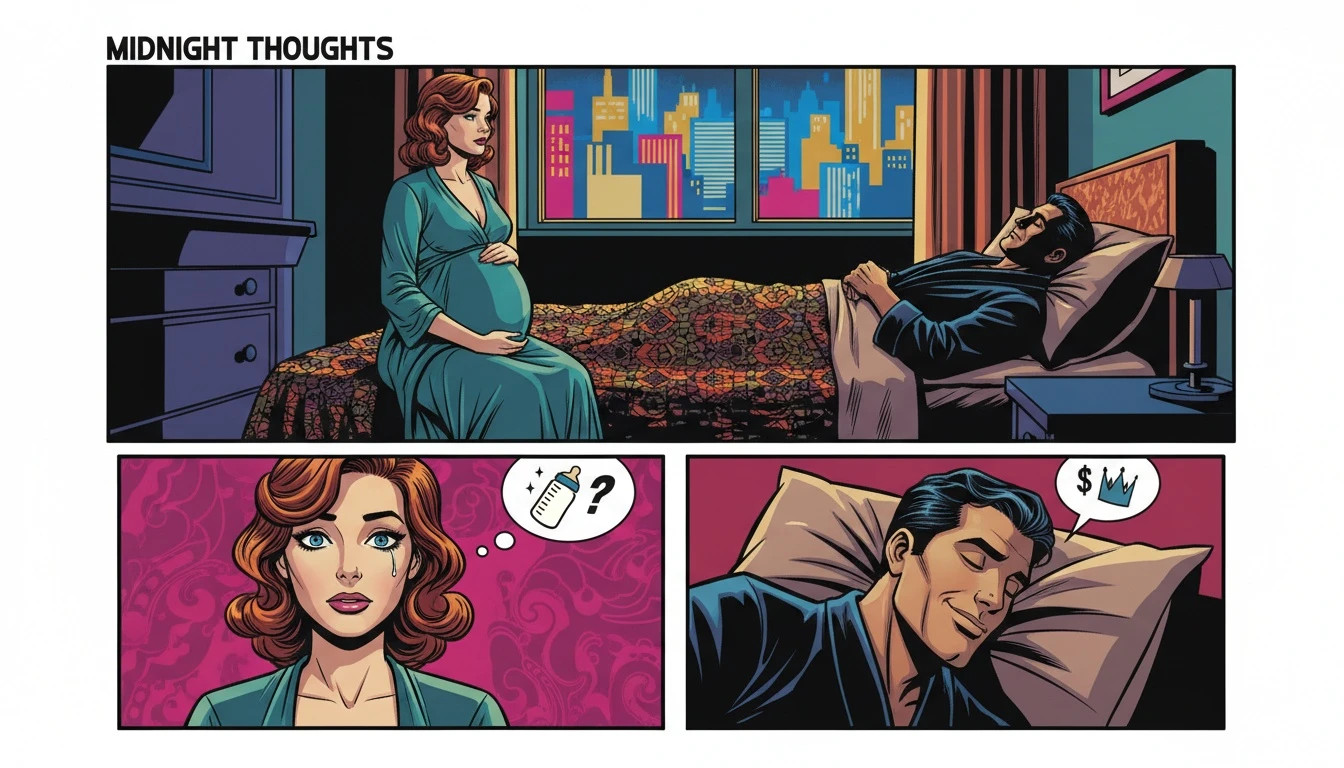 A woman experiencing husband not supportive during pregnancy loneliness sits alone on a bed-husband-not-supportive-during-pregnancy-loneliness-bestie-ai.webp