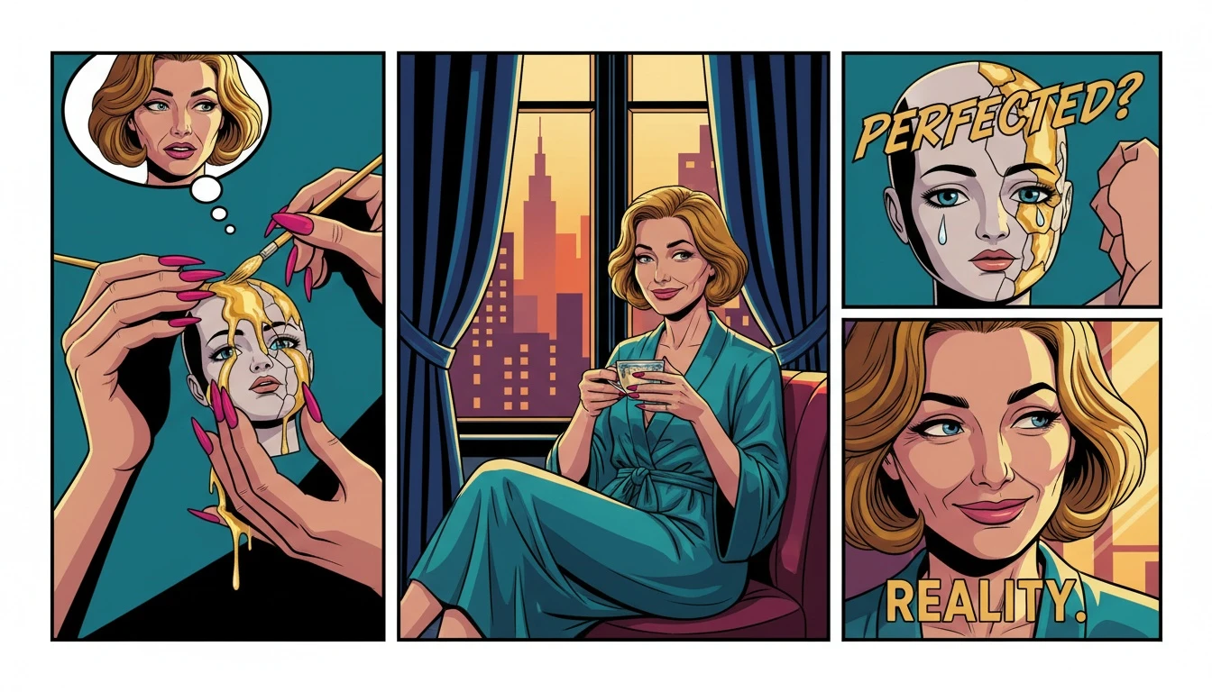 A visual metaphor for idealization in relationships psychology, showing hands trying to perfect a flawed doll while the real person waits in the background. Filename: idealization-in-relationships-psychology-bestie-ai.webp