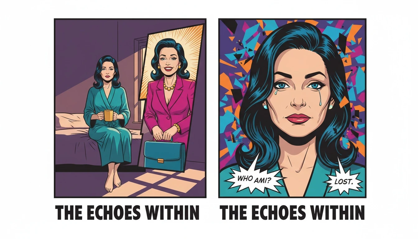 A mother reflecting on her identity loss vs postpartum depression while sitting in a dimly lit nursery, identity-loss-vs-postpartum-depression-bestie-ai.webp