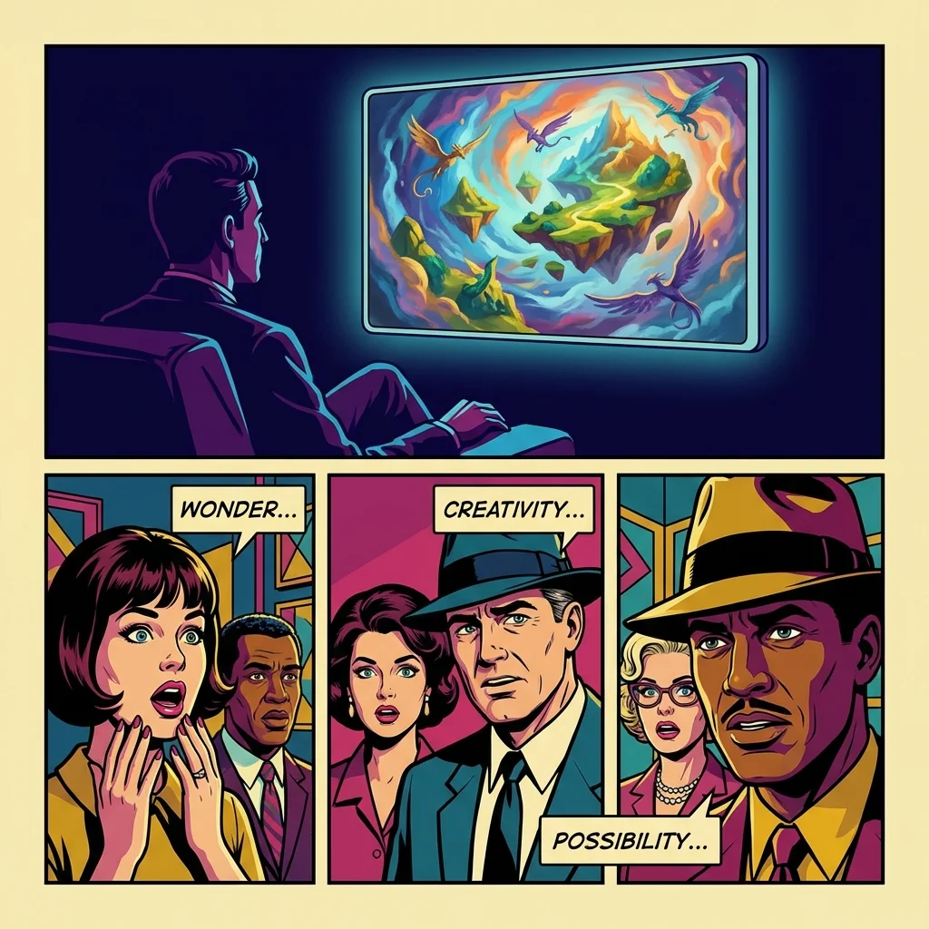 A person using an interactive ai story generator on a tablet, which displays a magical portal to a fantasy world, symbolizing creativity and escapism. interactive-ai-story-generator-bestie-ai.webp