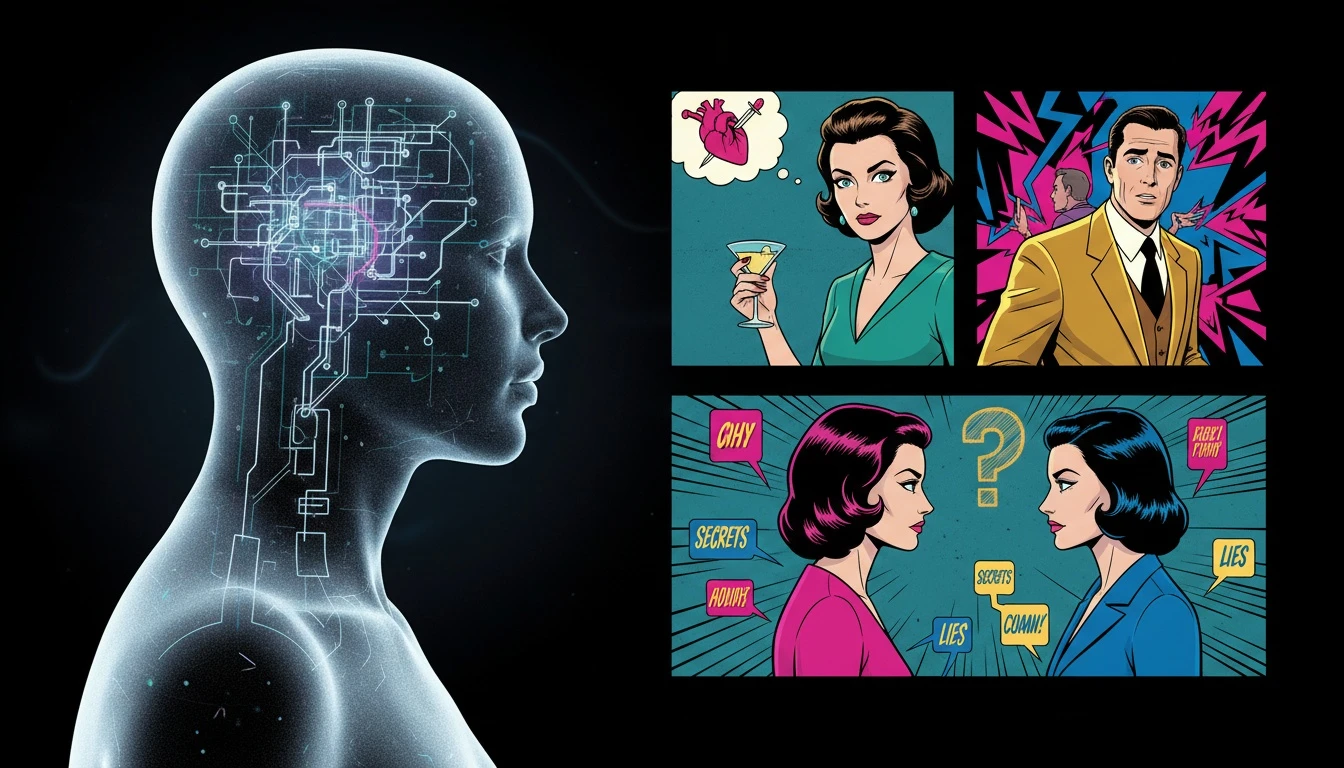 A visual representation of the INTP thinking process, showing a transparent head filled with a glowing logical blueprint instead of a traditional brain. filename: intp-thinking-process-bestie-ai.webp