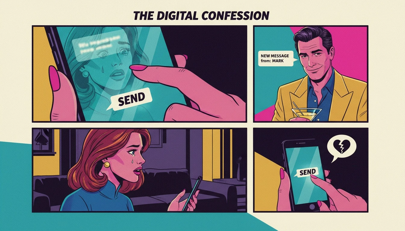 A person hesitates before sending a vulnerable message to an ai therapist, symbolizing the critical question: is ai therapy safe and private? a-person-hesitates-with-ai-therapist-bestie-ai.webp