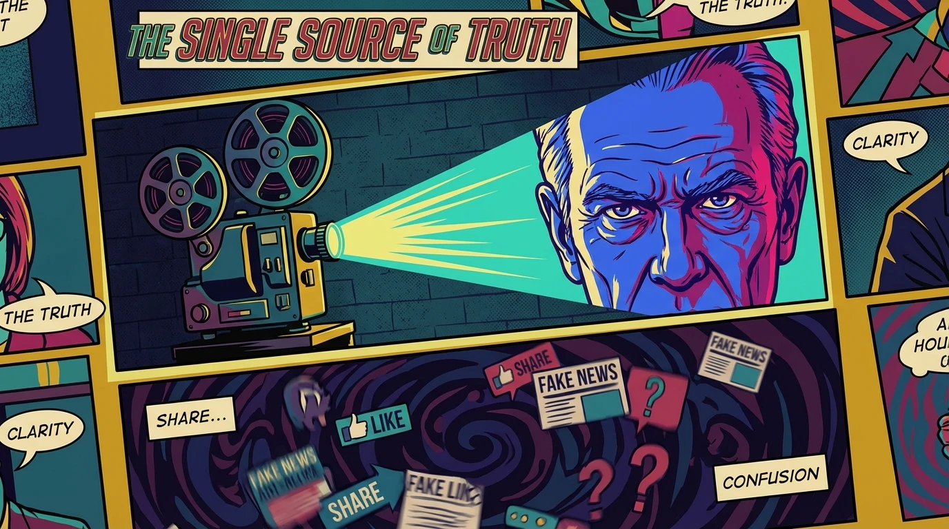 A symbolic image representing the truth about actor Peter Greene, with a clear film projection cutting through the darkness of social media rumors and death hoaxes. Filename: is-peter-greene-dead-hoax-bestie-ai.webp