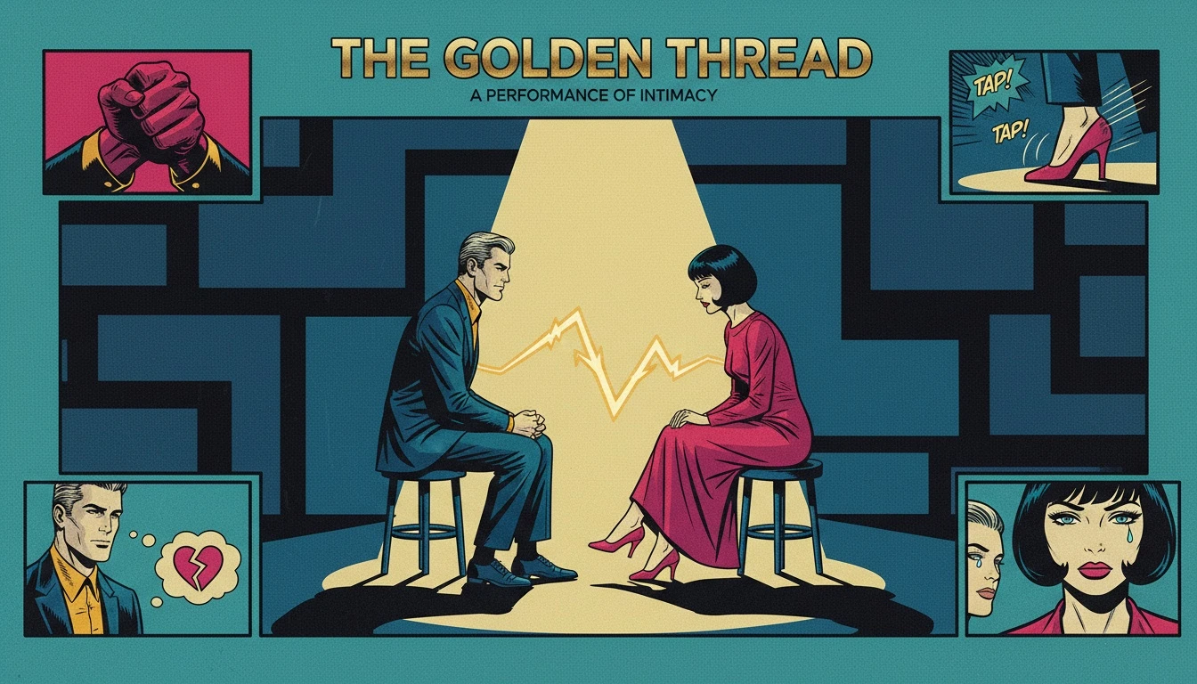 A psychological depiction of unspoken connection, illustrating the concept of the Jake Gyllenhaal Jennifer Aniston chemistry debated by fans. filename: jake-gyllenhaal-jennifer-aniston-chemistry-bestie-ai.webp