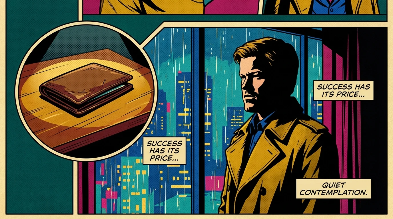 A symbolic image representing Jesse Plemons net worth 2024, showing a wallet in the foreground and a thoughtful silhouette in the background, contemplating success. Filename: jesse-plemons-net-worth-2024-bestie-ai.webp