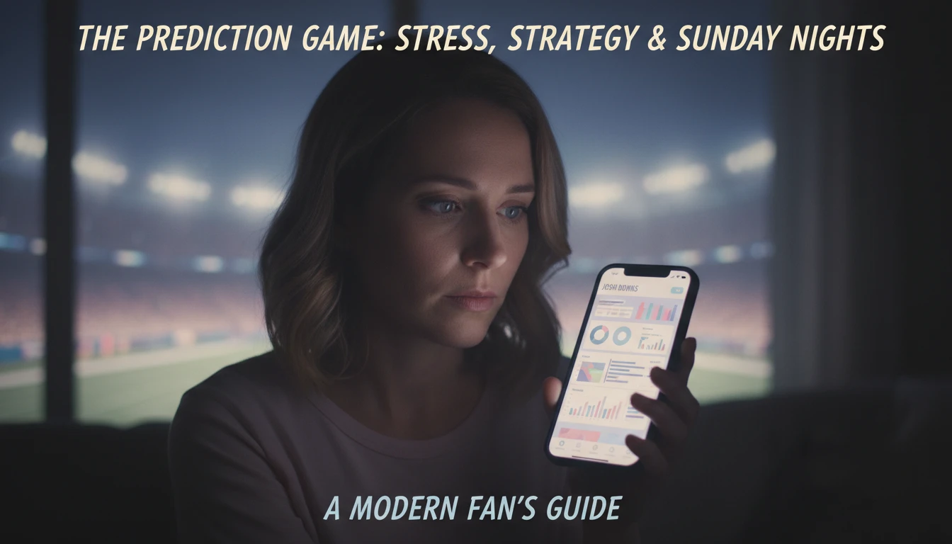A data-driven breakdown of the Josh Downs fantasy football outlook, showing a fantasy manager analyzing stats on their phone to make a crucial start/sit decision. filename: josh-downs-fantasy-football-outlook-bestie-ai.webp