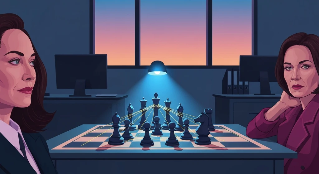 The strategic legacy of Lou Gerstner illustrated through an image of interconnected chess pieces representing his decision to keep IBM intact.