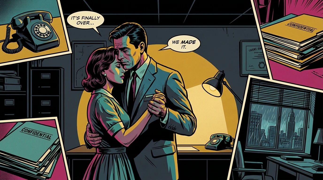 The original mad men scene jon hamm dancing with Peggy Olson, showing the emotional weight and subtle character development behind the viral meme. filename: mad-men-scene-jon-hamm-dancing-bestie-ai.webp