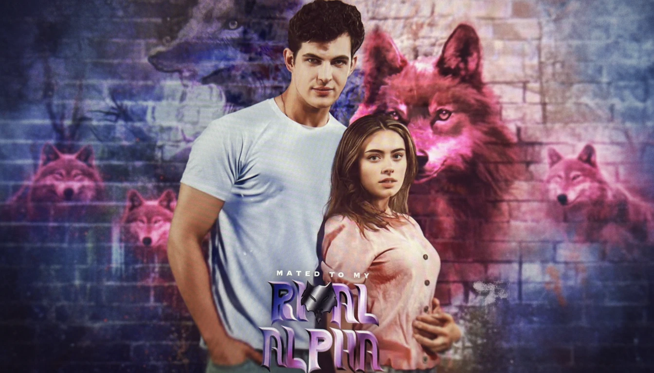 A dramatic scene from Mated To My Rival Alpha, featuring Ivy and Alex in a tense but romantic moment, highlighting their forbidden bond.