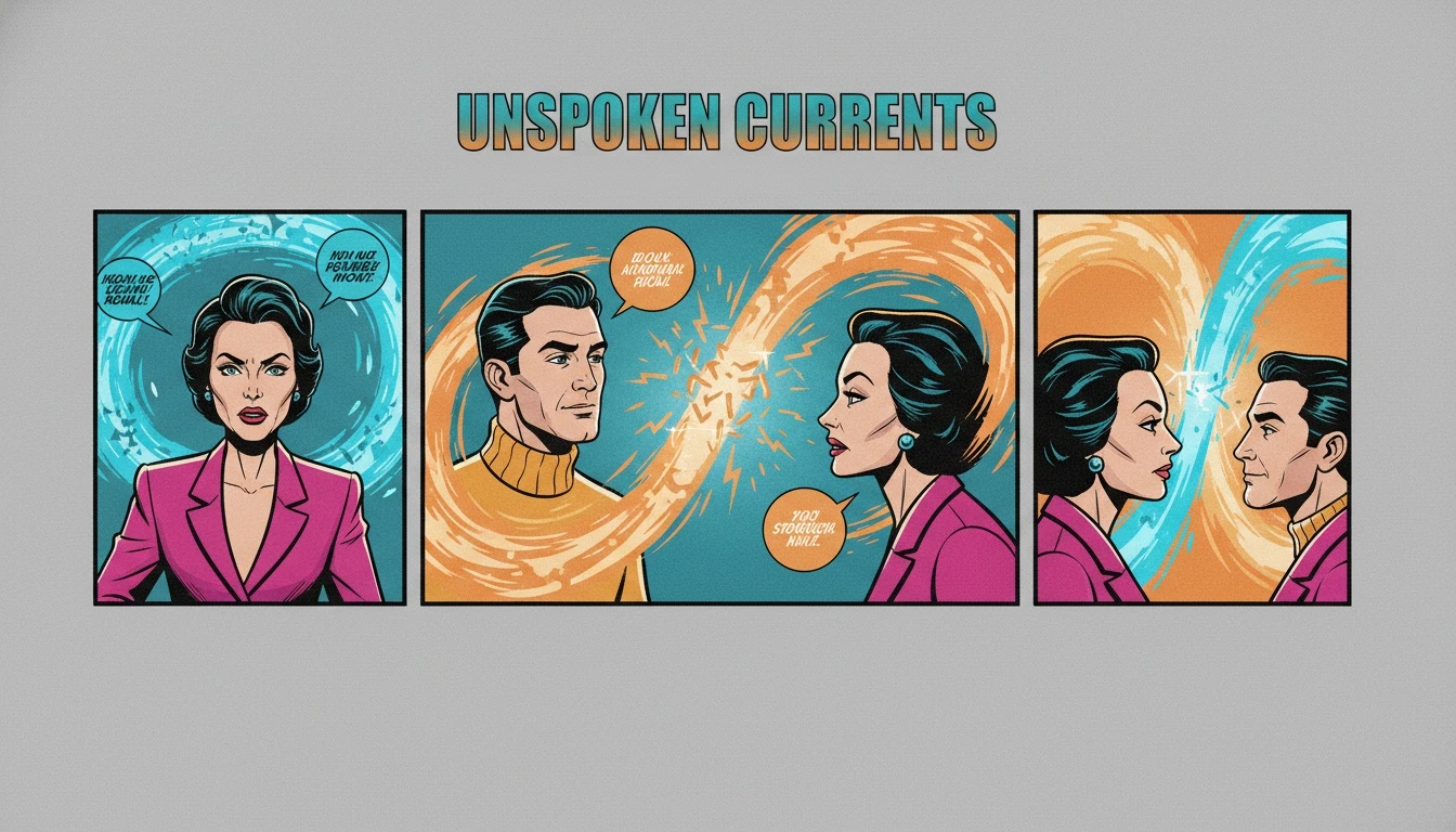 Two streams of light, one blue and one orange, intertwine to represent different MBTI communication styles in conflict, a visual metaphor for understanding diverse perspectives in relationships.