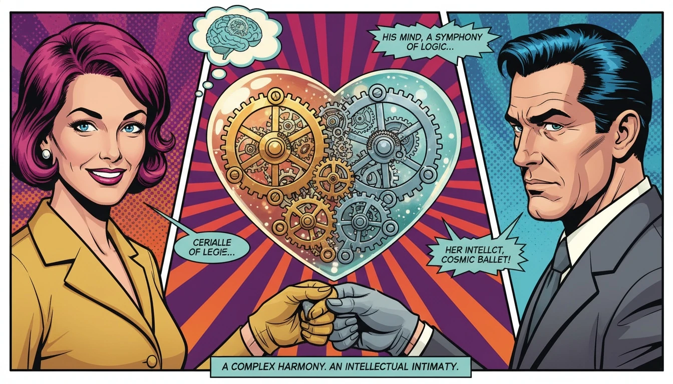 An intricate image showing how understanding mbti compatibility for marriage is like meshing two unique gears, representing the harmony found in personality differences. filename: mbti-compatibility-for-marriage-bestie-ai.webp