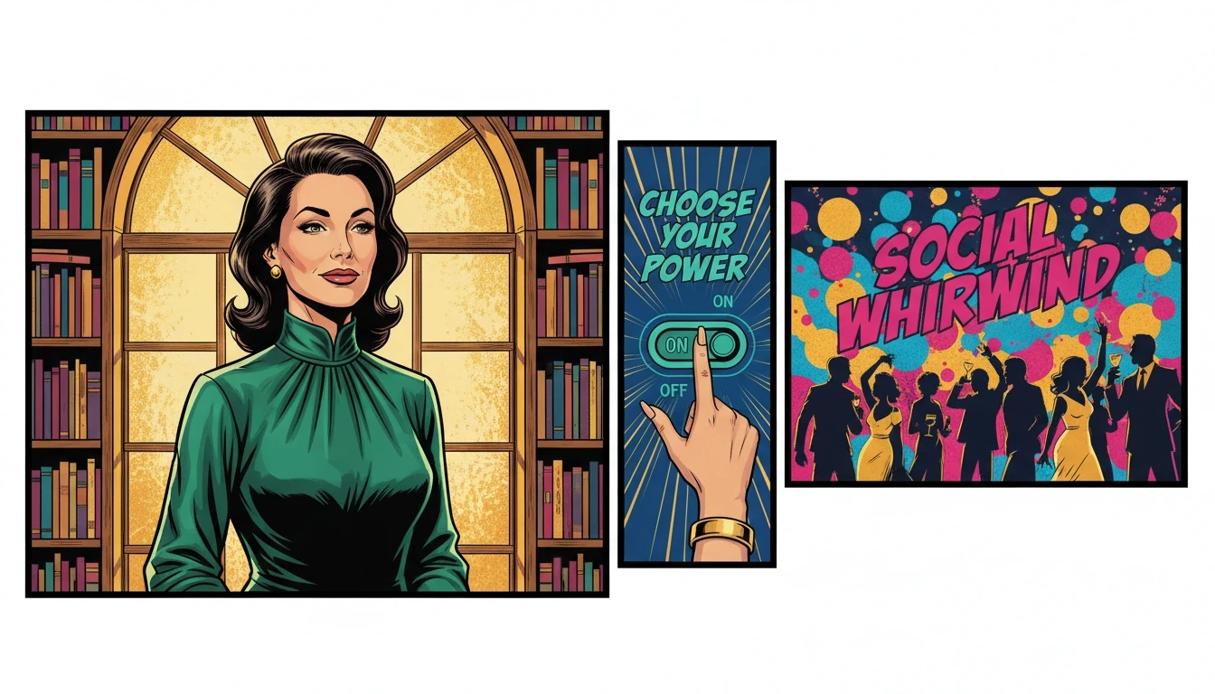 A visual representation from our MBTI development guide showing an empowered introvert calmly observing a social event from a comfortable distance, illustrating the concept of managing social energy. Filename: mbti-development-guide-introvert-social-skills-bestie-ai.webp