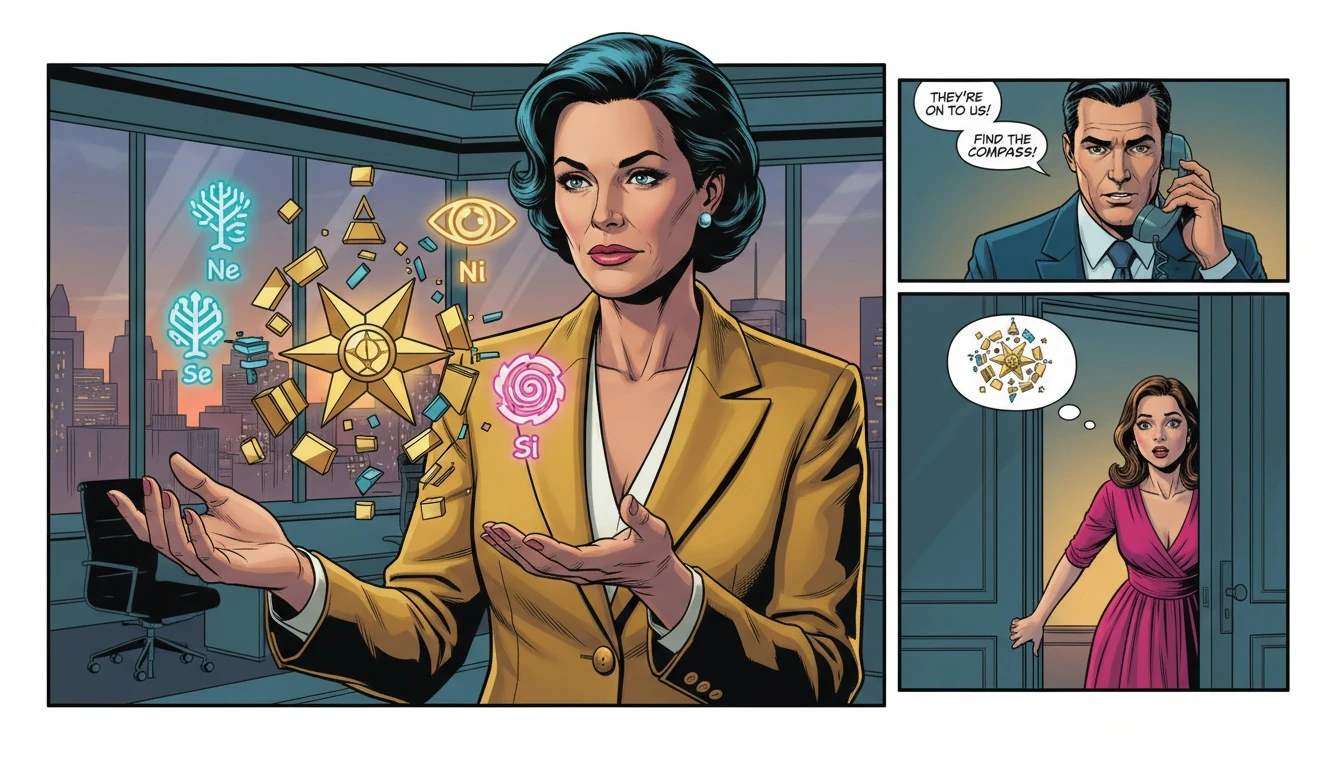 A person holding a symbolic compass to find a career path based on their MBTI subtype, illustrating personal growth and leveraging cognitive strengths at work. filename: mbti-subtype-career-path-bestie-ai.webp