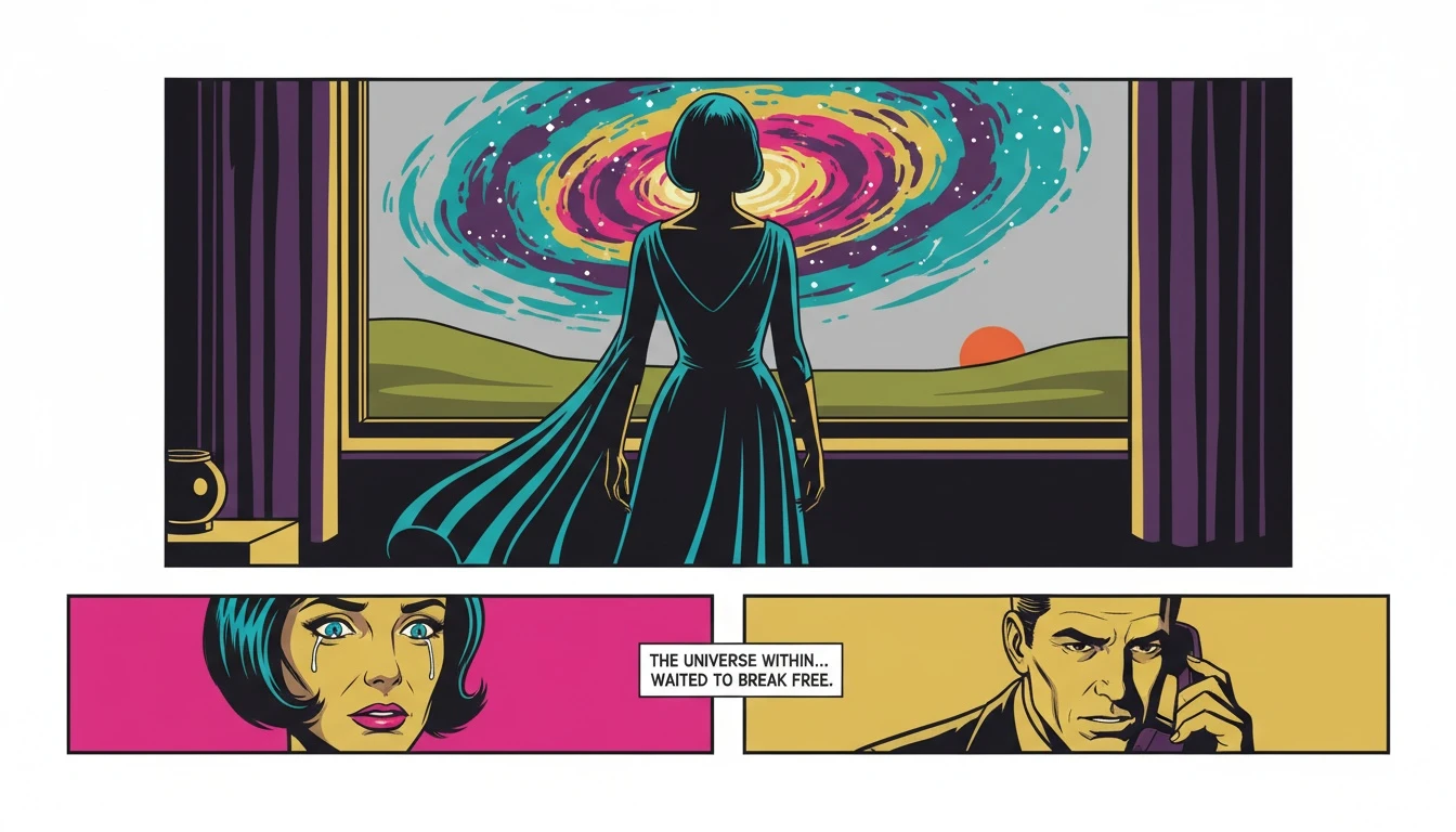 A person's silhouette containing a colorful galaxy, illustrating the challenge of MBTI types and self expression for those with rich inner worlds. Filename: mbti-types-and-self-expression-guide-bestie-ai.webp