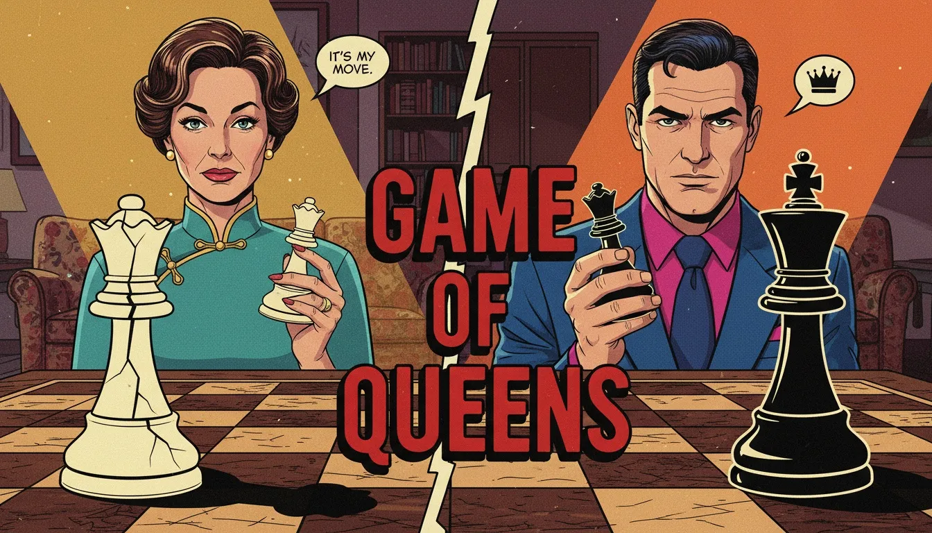 Two chess pieces on a board, representing the strategic nature of understanding MBTI types during conflict and finding a better way to communicate. mbti-types-during-conflict-bestie-ai.webp