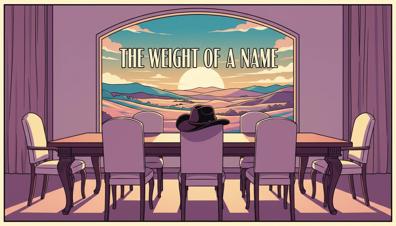 The Michael Landon family legacy and estate is represented by a sunlit ranch interior with nine chairs and a symbolic cowboy hat.