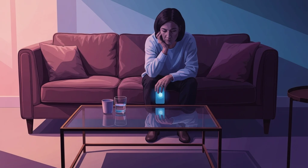 A person experiencing the confusion of mixed signals psychology while looking at their phone in a dark room, mixed-signals-psychology-bestie-ai.webp