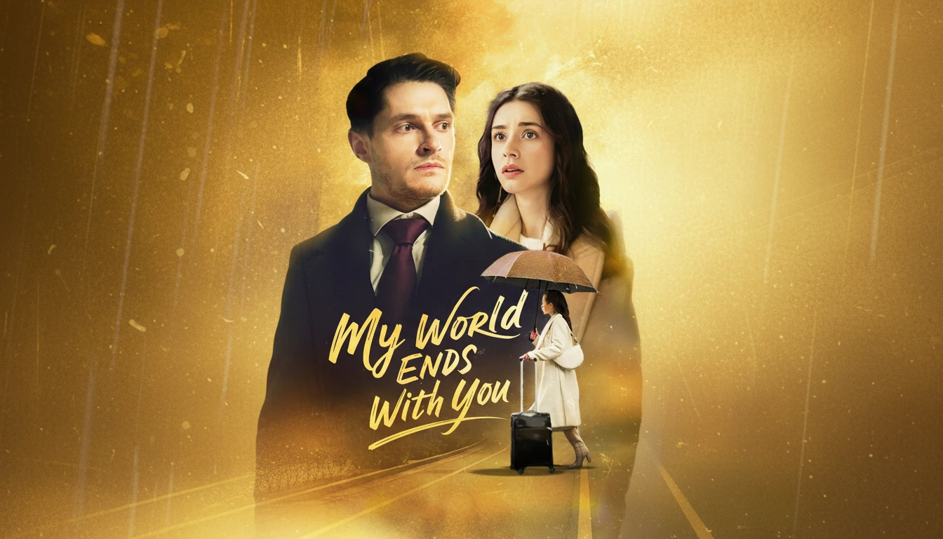 A dramatic still from 'My World Ends With You' featuring Luca Stone and Scarlett Hart, hinting at their intense, complicated relationship forged from revenge and love.